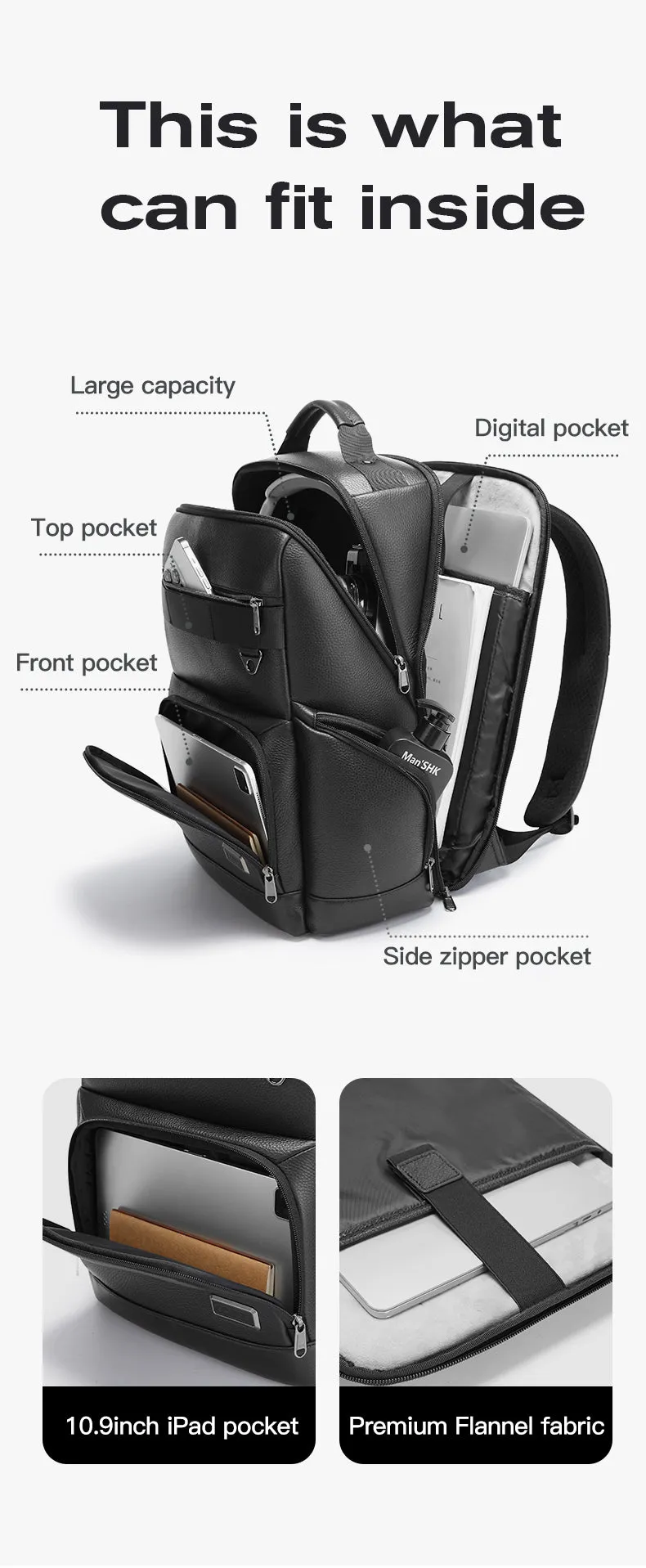 Bange i-Bronz Water Resistant Hidden Compart Big Capacity Multi Compartment Ultra Light Travel Laptop Backpack (15.6")