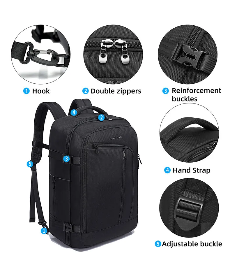 Bange i-Kadenz Water Resistant FREE Multi Compartment Pouch Ultra Light Travel Laptop Backpack (17.3")