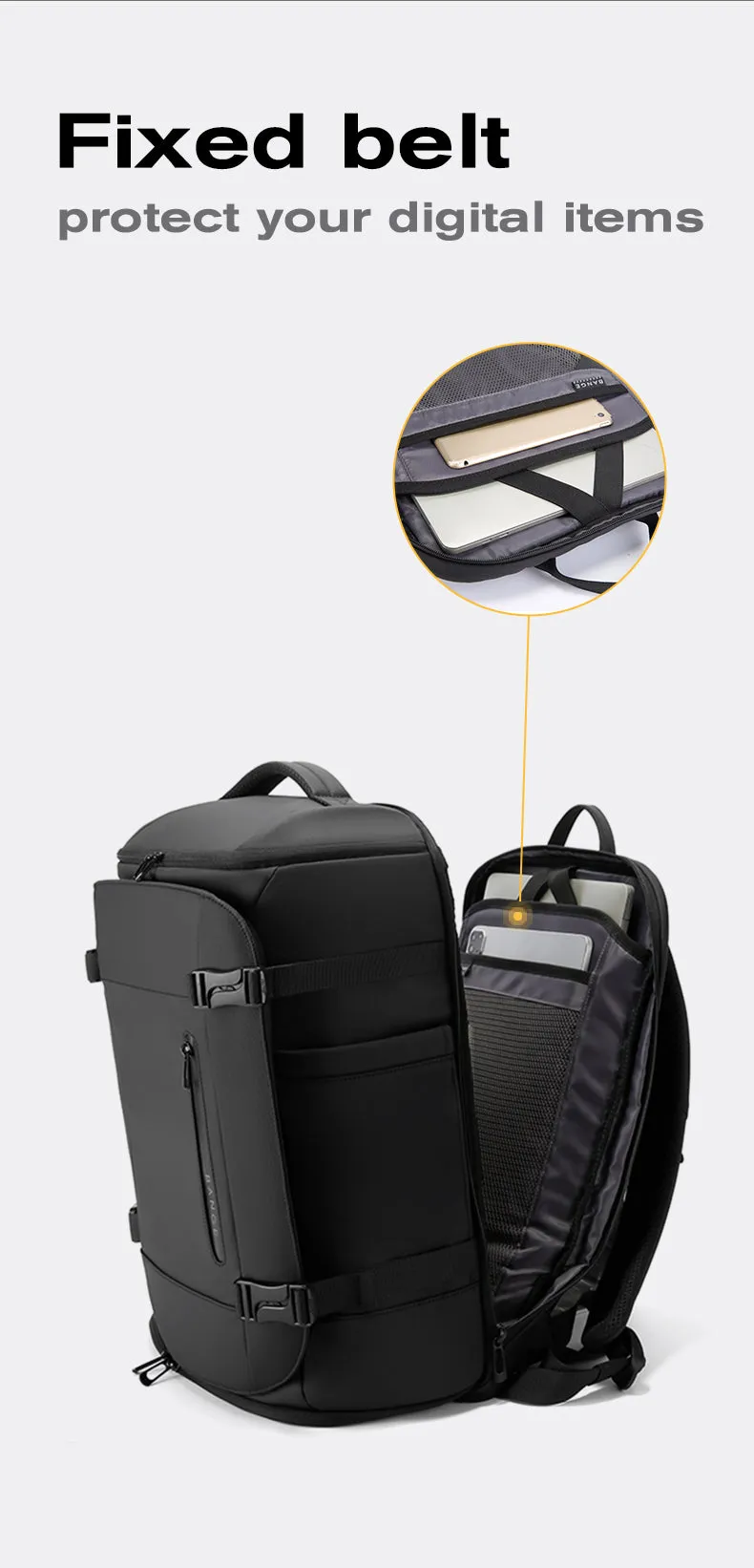 Bange i-Kernanz Water Resistant Hidden Compart Big Capacity Multi Compartment Ultra Light Travel Laptop Backpack (15.6")