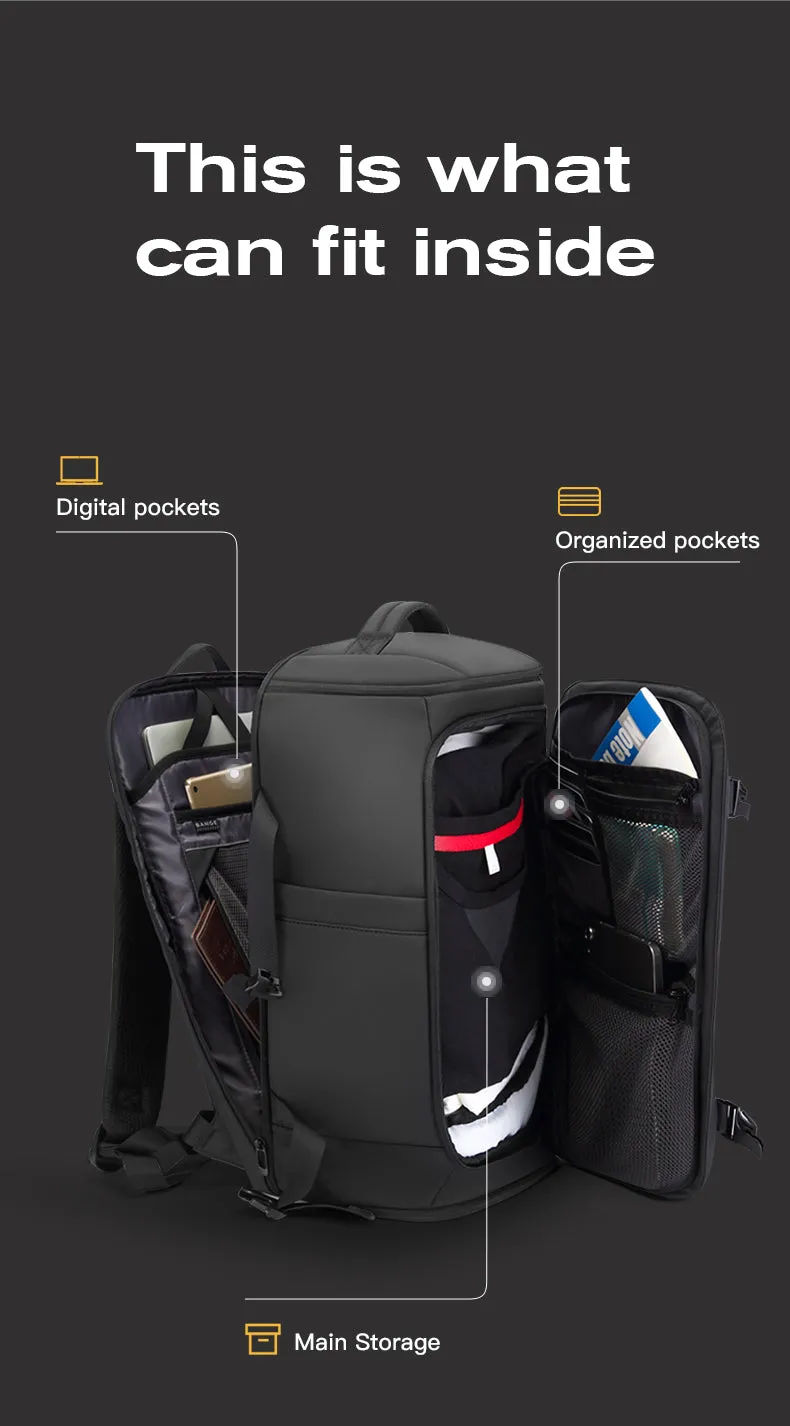 Bange i-Kernanz Water Resistant Hidden Compart Big Capacity Multi Compartment Ultra Light Travel Laptop Backpack (15.6")