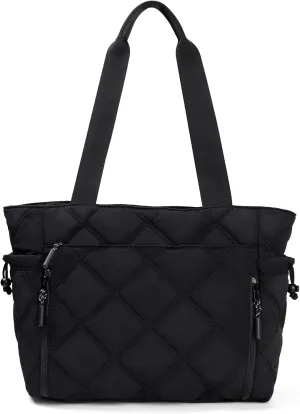 befen Laptop Tote Bag for Women Work, Travel Tote Bags Nurse Puffer Quilted Handbags, Lightweight Waterproof Beach Purse