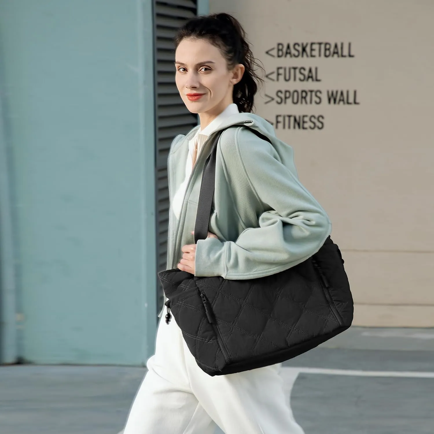 befen Laptop Tote Bag for Women Work, Travel Tote Bags Nurse Puffer Quilted Handbags, Lightweight Waterproof Beach Purse