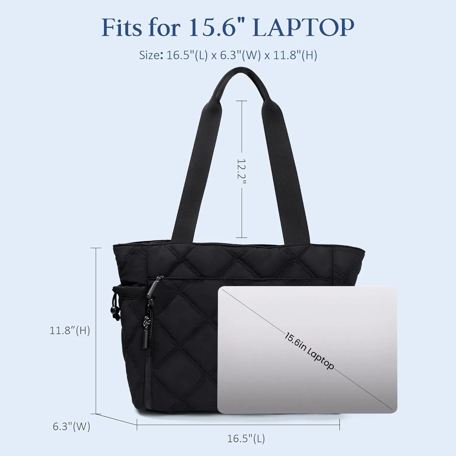 befen Laptop Tote Bag for Women Work, Travel Tote Bags Nurse Puffer Quilted Handbags, Lightweight Waterproof Beach Purse