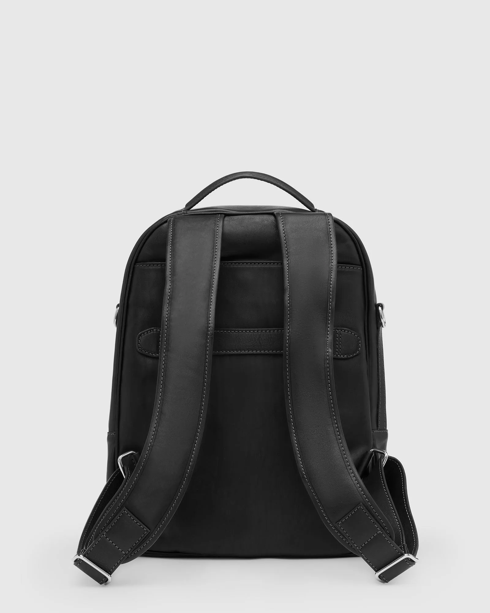Belfast Matt Black Leather Backpack