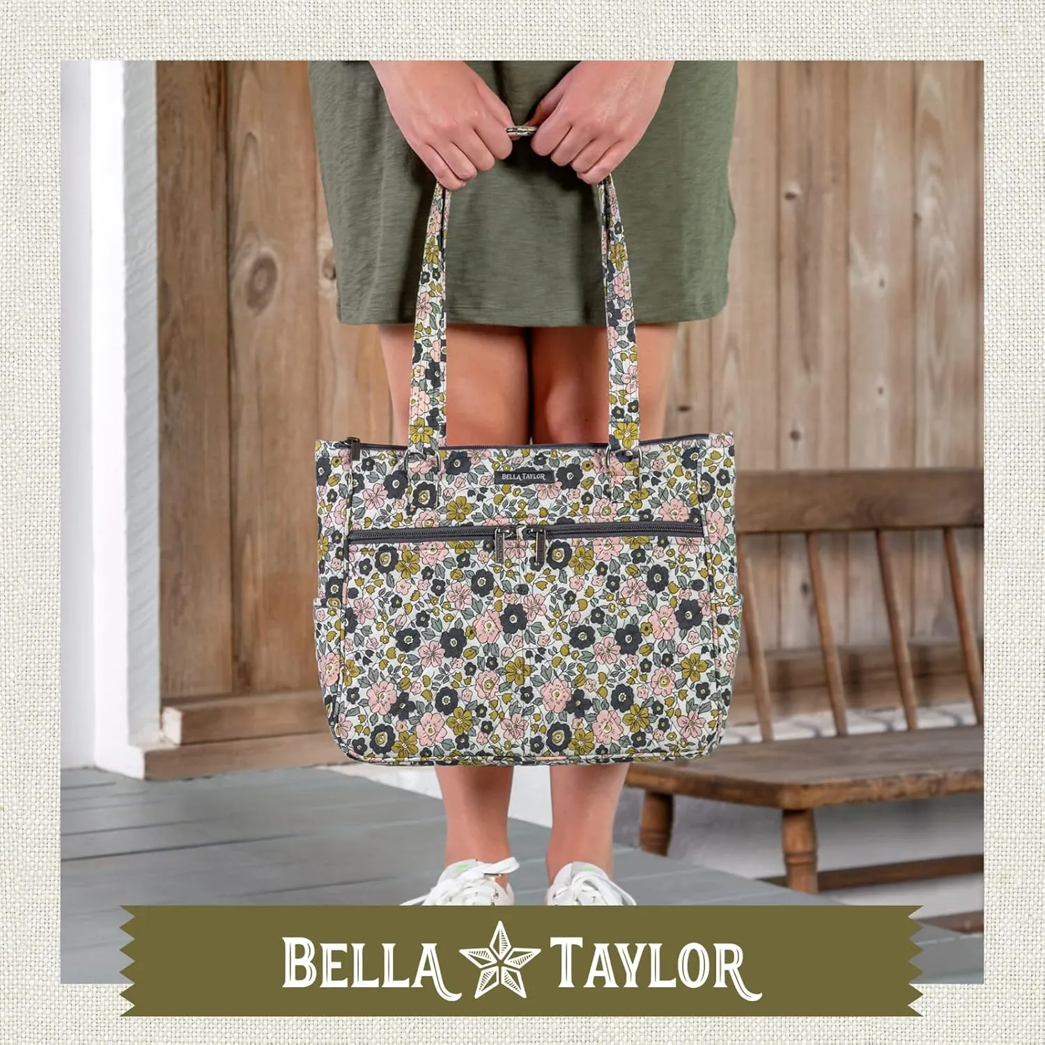 Bella Taylor Everyday Tote | Lightweight Quilted Fabric Handbags for Women