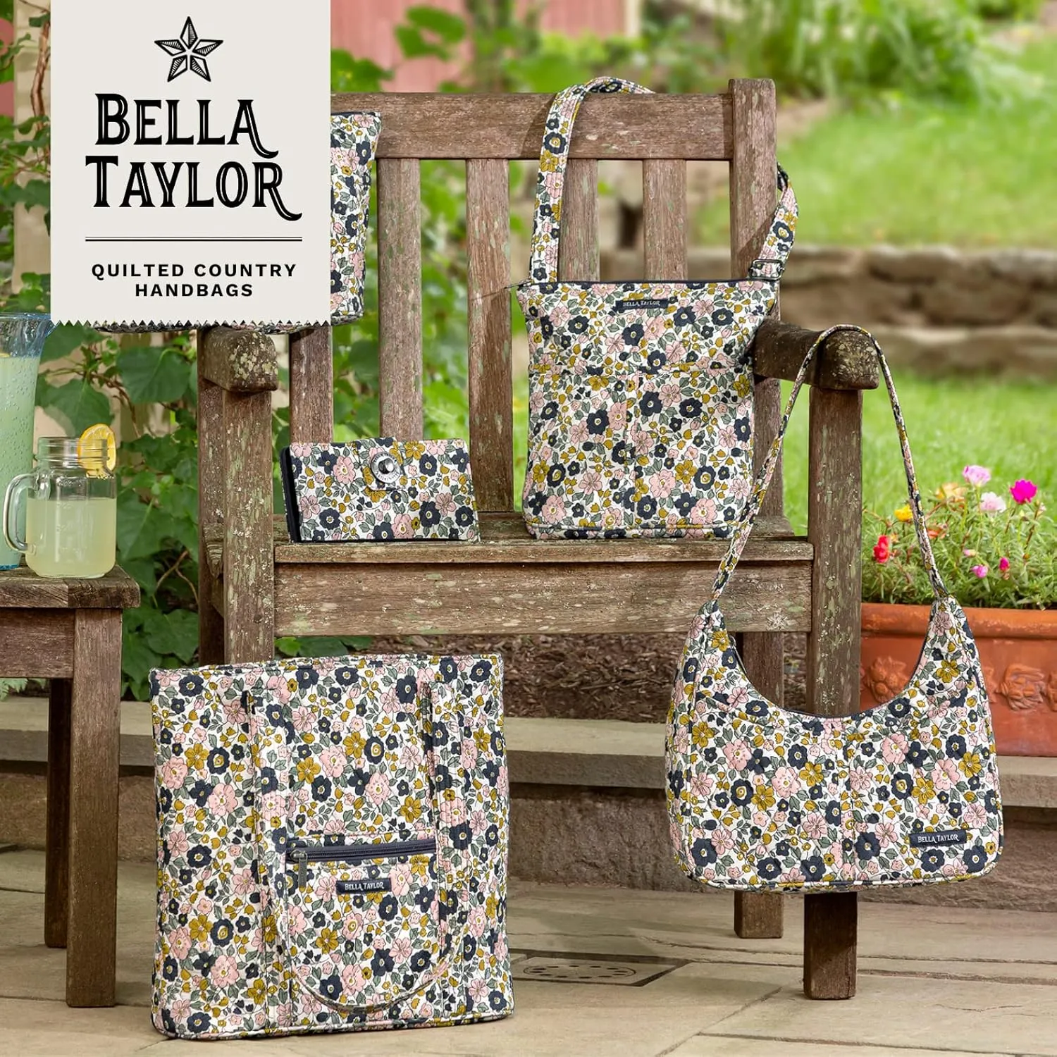 Bella Taylor Everyday Tote | Lightweight Quilted Fabric Handbags for Women