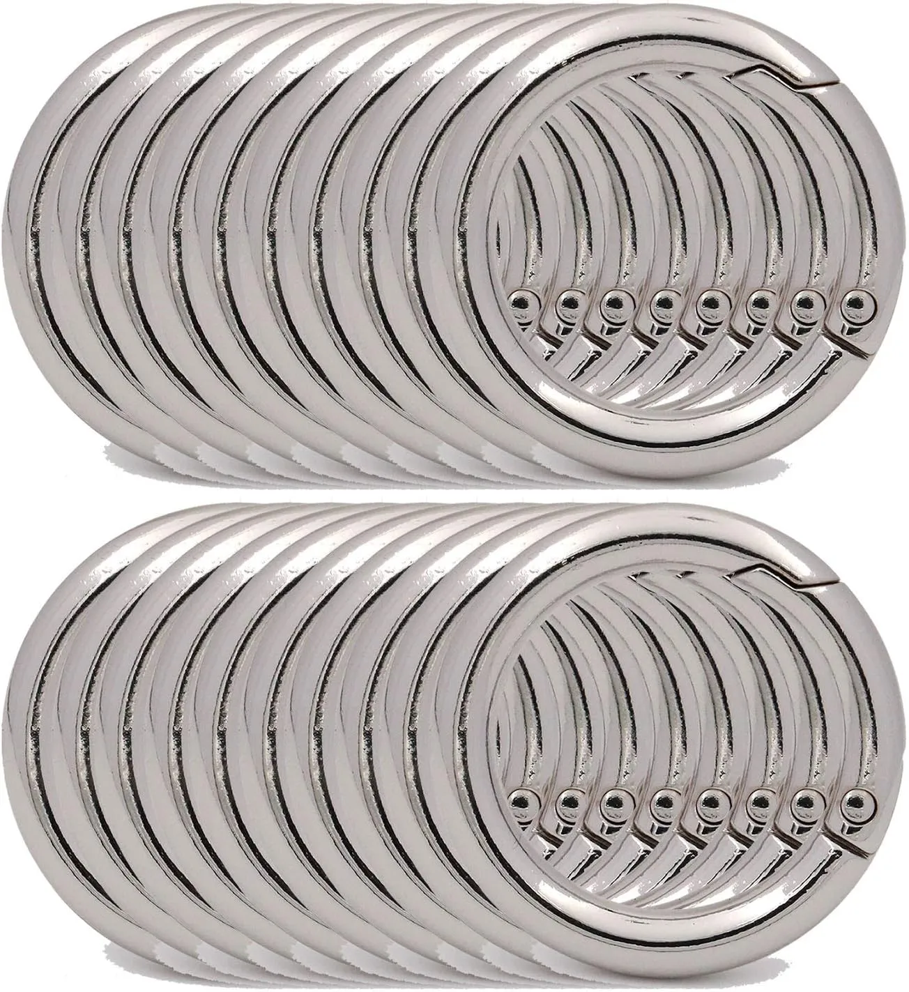 BIKICOCO 1'' Round Spring Gate O-Ring Clasp Push Snap Hook Belt Hardware Loop, for Handbags, Keys