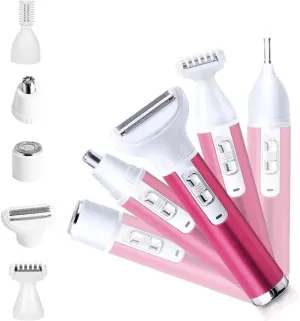 Bikini Trimmer,Womens Razors Set Electric Razor for Women Removal for Body Nose Hair Trimmer Face Shavers Eyebrow Legs Armpit Bikini Area Pubic Underarms Painless Rechargeable Portable 5 in 1