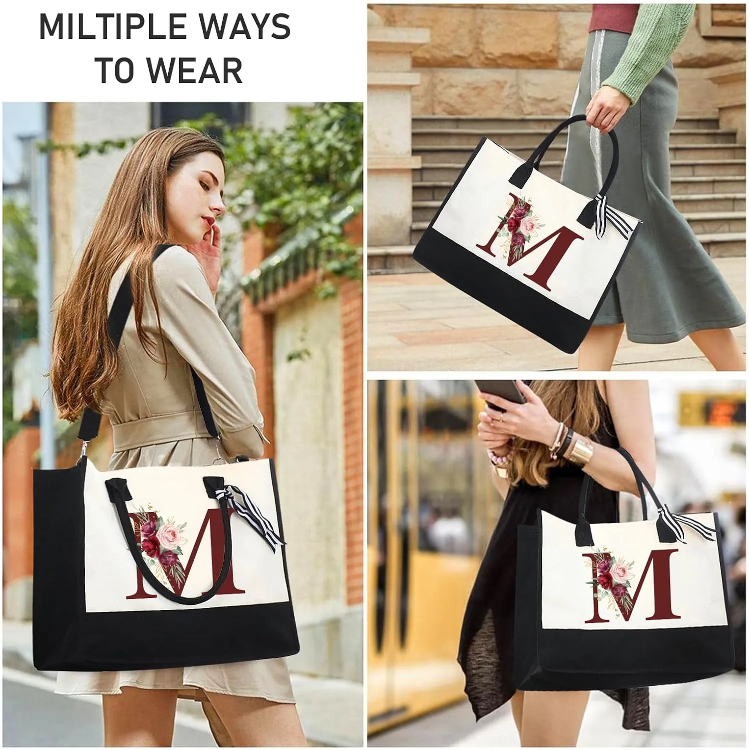 Birthday Gifts for Women - Christmas Gifts for Women, Canvas Beach Tote Bag for Mom Her Wife Best Friends Teacher