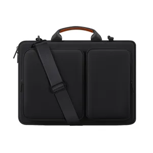 Black 15.6-Inch Shockproof Laptop Bag with Compartments - Slim Design, Travel-Ready