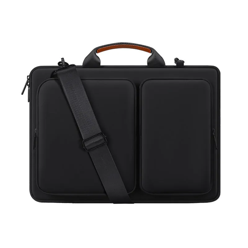 Black 15.6-Inch Shockproof Laptop Bag with Compartments - Slim Design, Travel-Ready