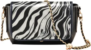 Black Artistic Fluid Small Black Crossbody Purse for Women Leather Purses with Adjustable Strap Small Black Purse