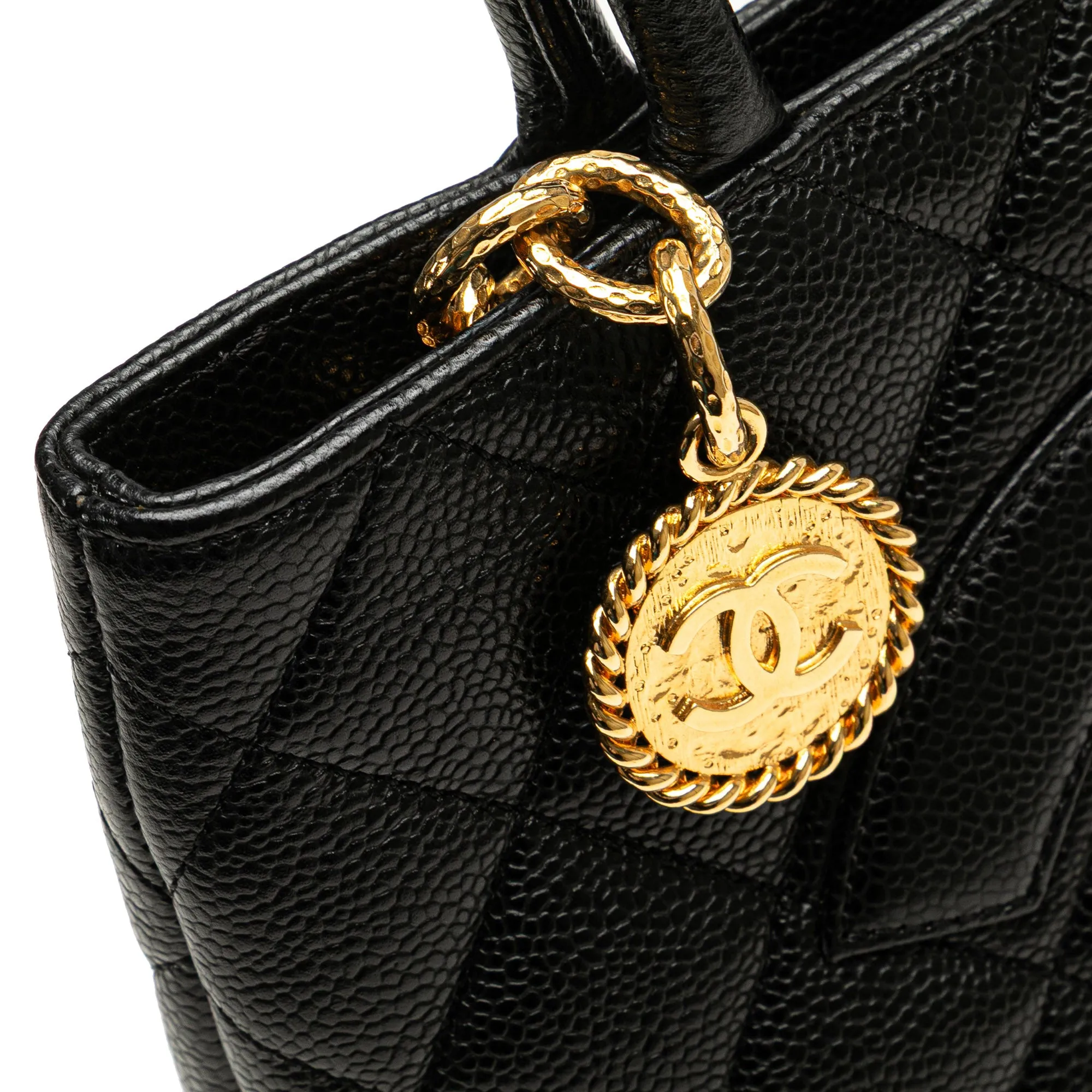 Black Chanel Caviar Medallion Tote