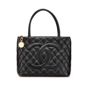 Black Chanel Caviar Medallion Tote