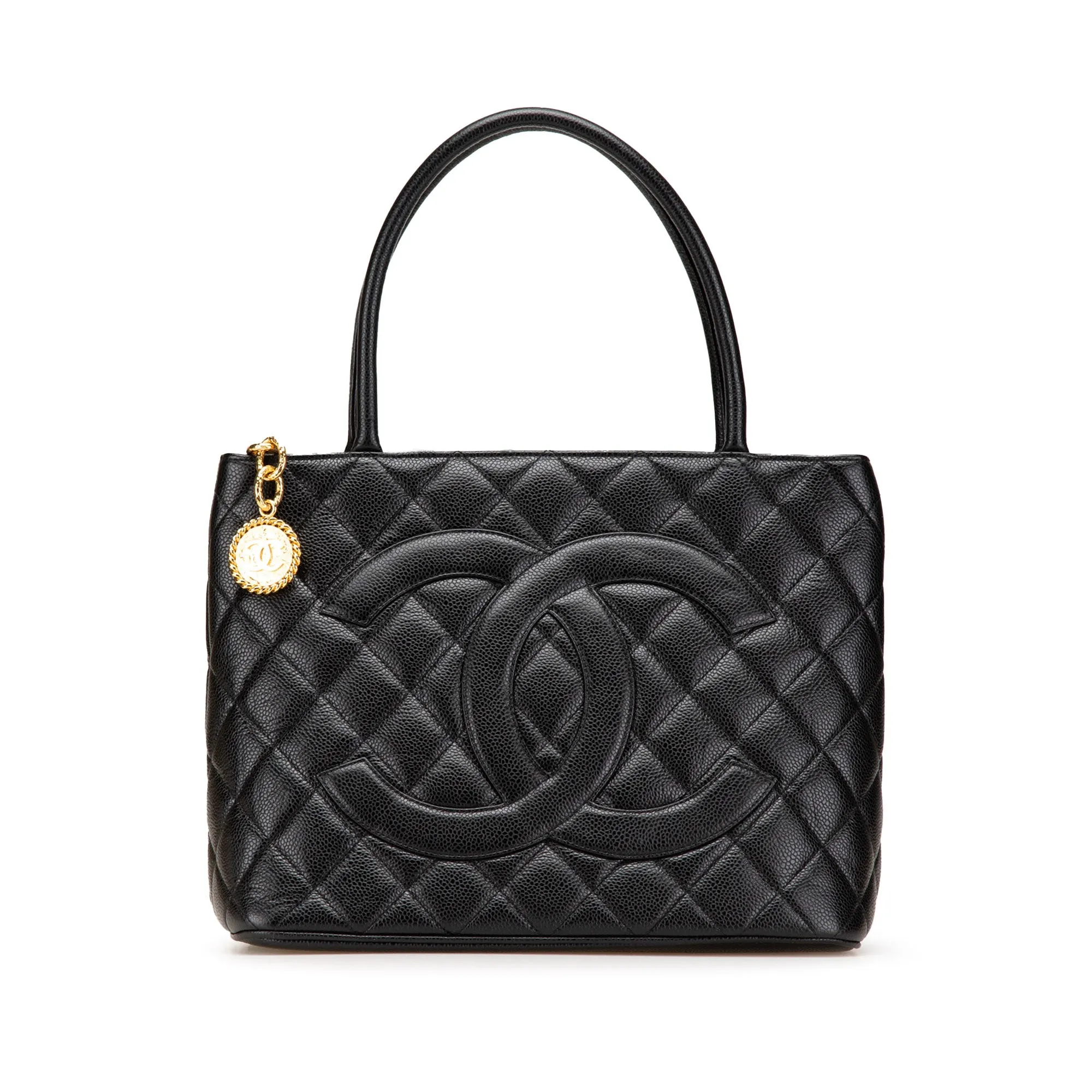 Black Chanel Caviar Medallion Tote