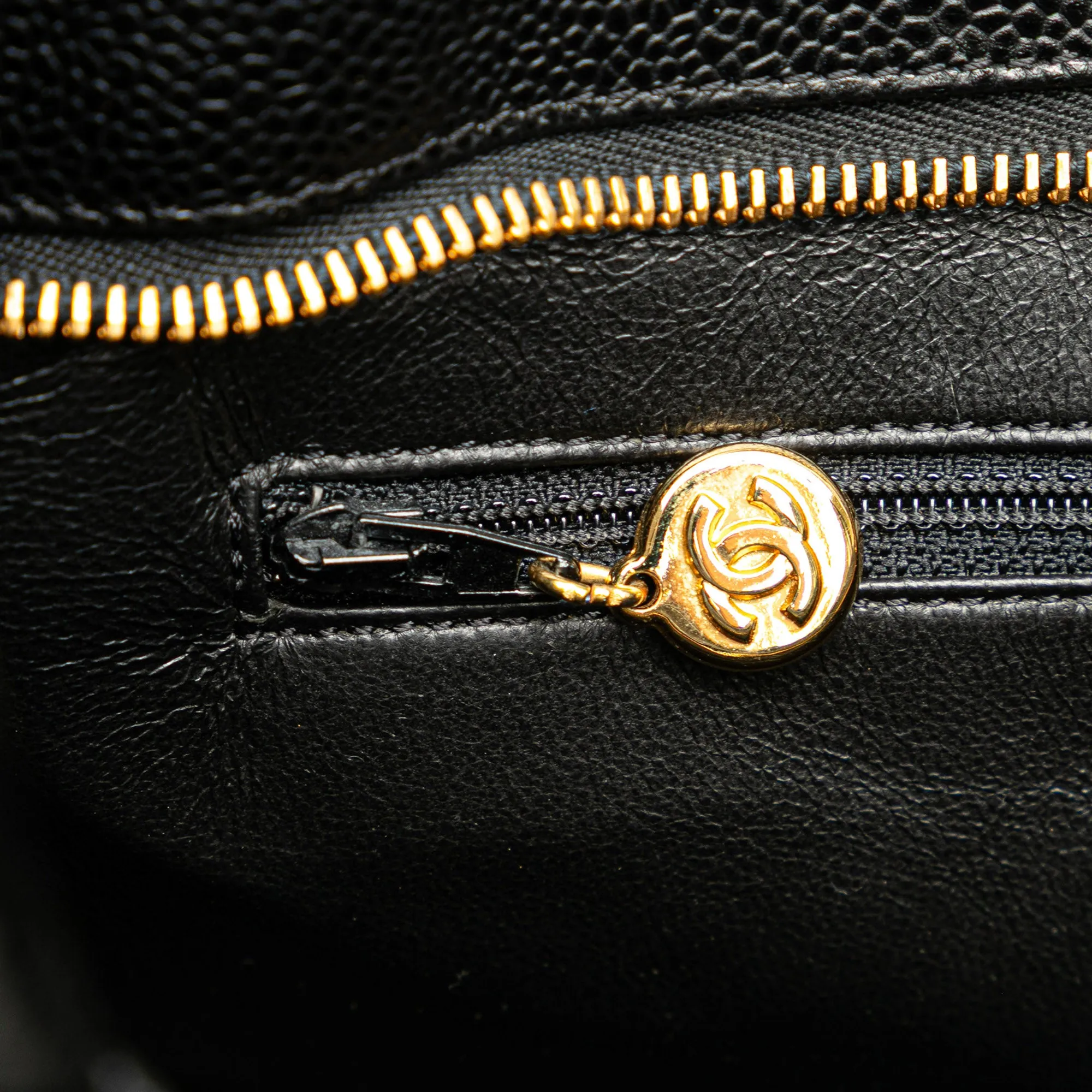 Black Chanel Caviar Medallion Tote