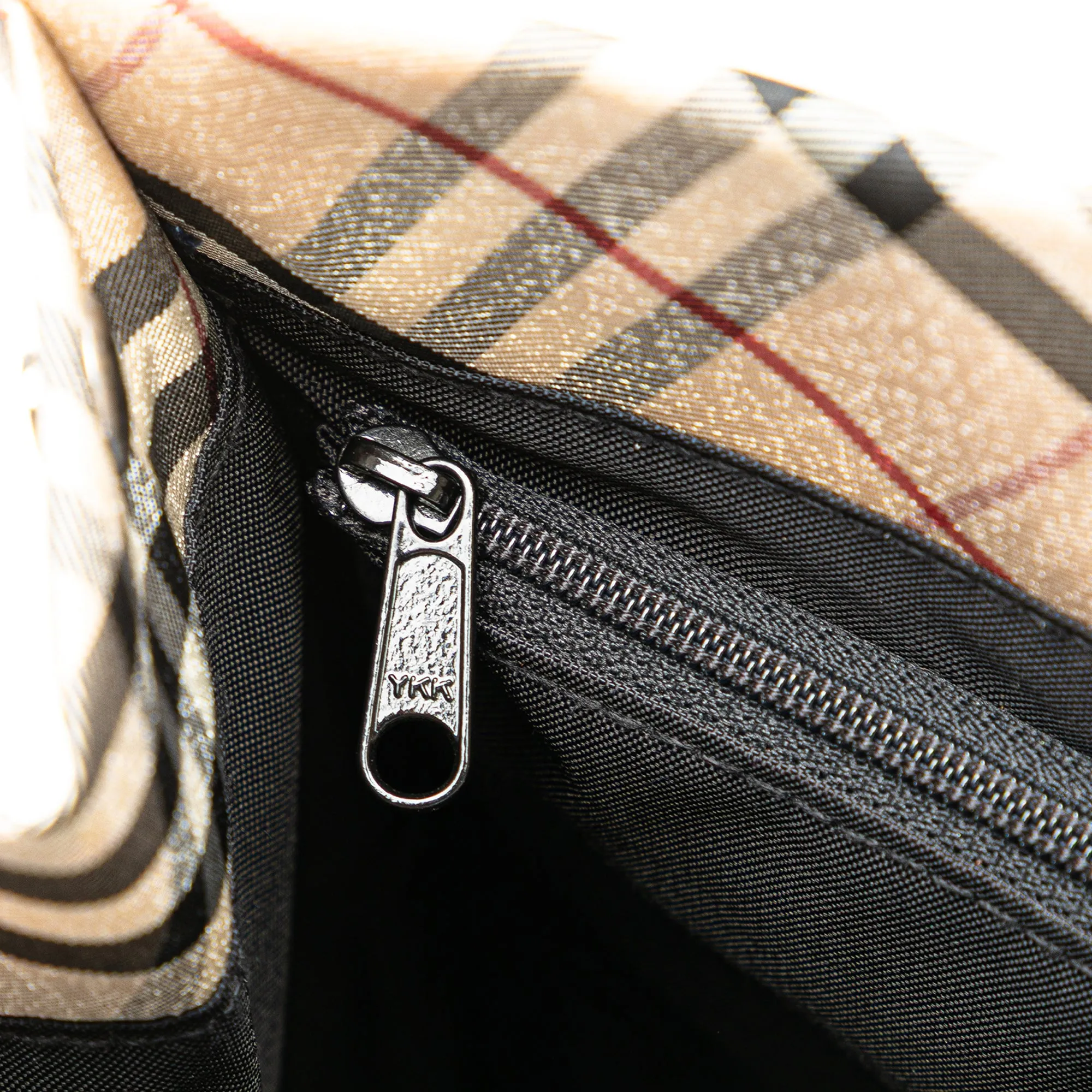 Blue Burberry Nova Check Trimmed Denim Tote