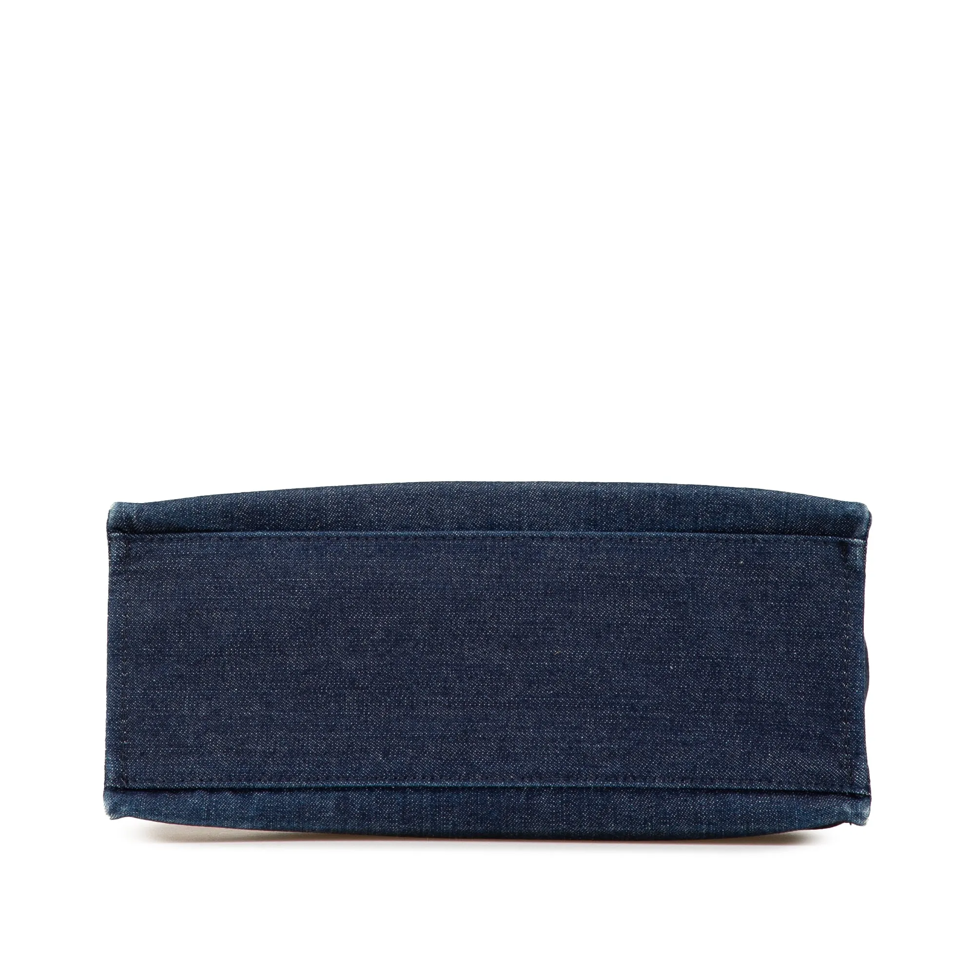 Blue Burberry Nova Check Trimmed Denim Tote