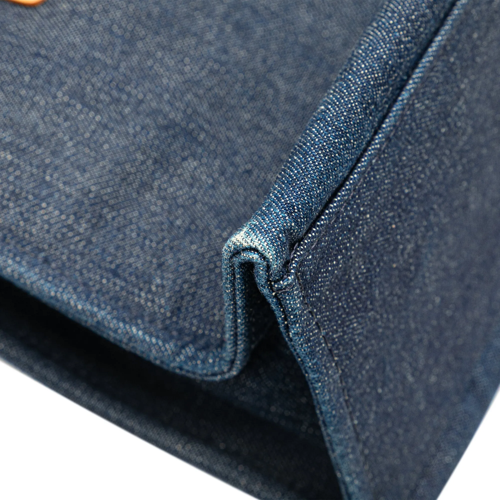 Blue Burberry Nova Check Trimmed Denim Tote
