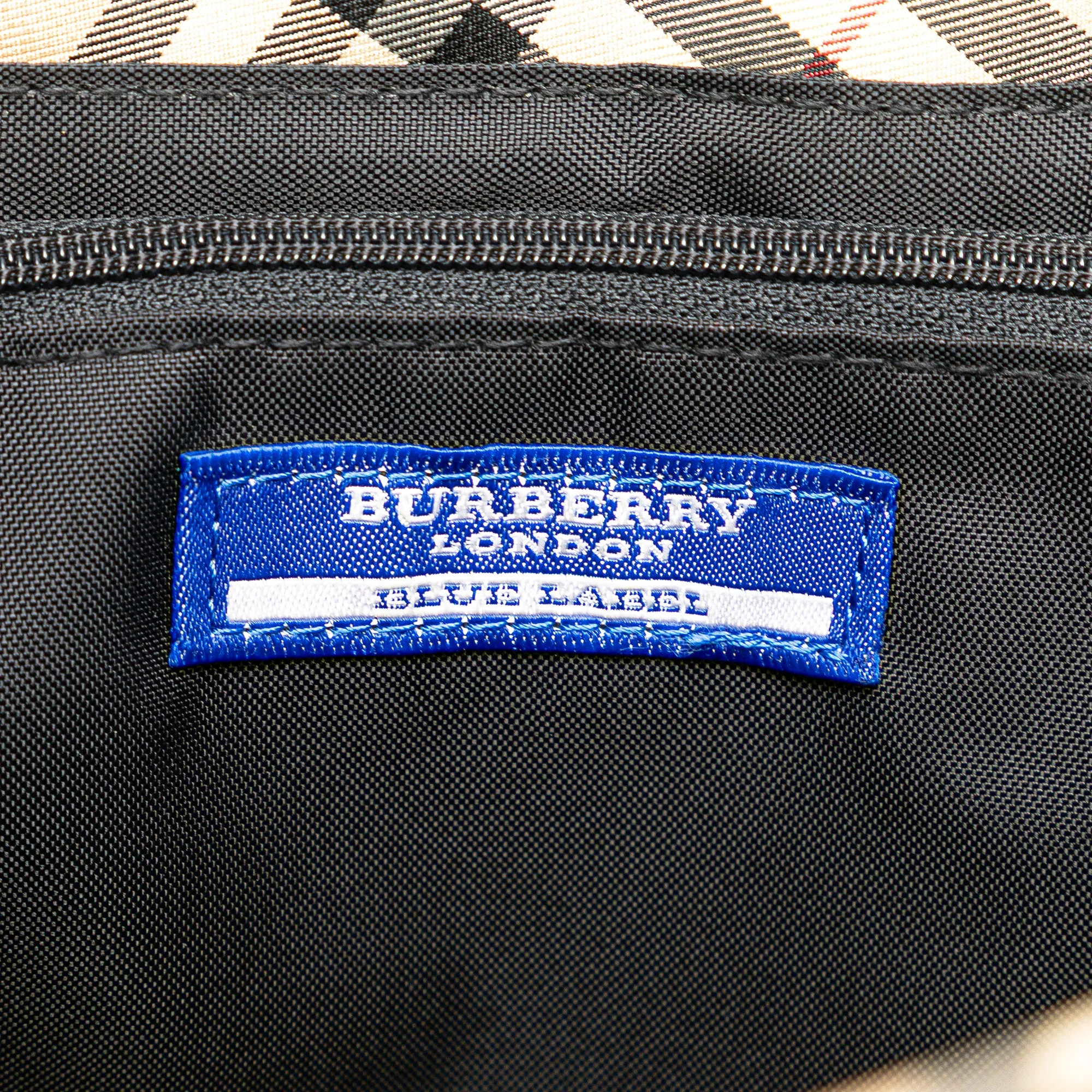 Blue Burberry Nova Check Trimmed Denim Tote