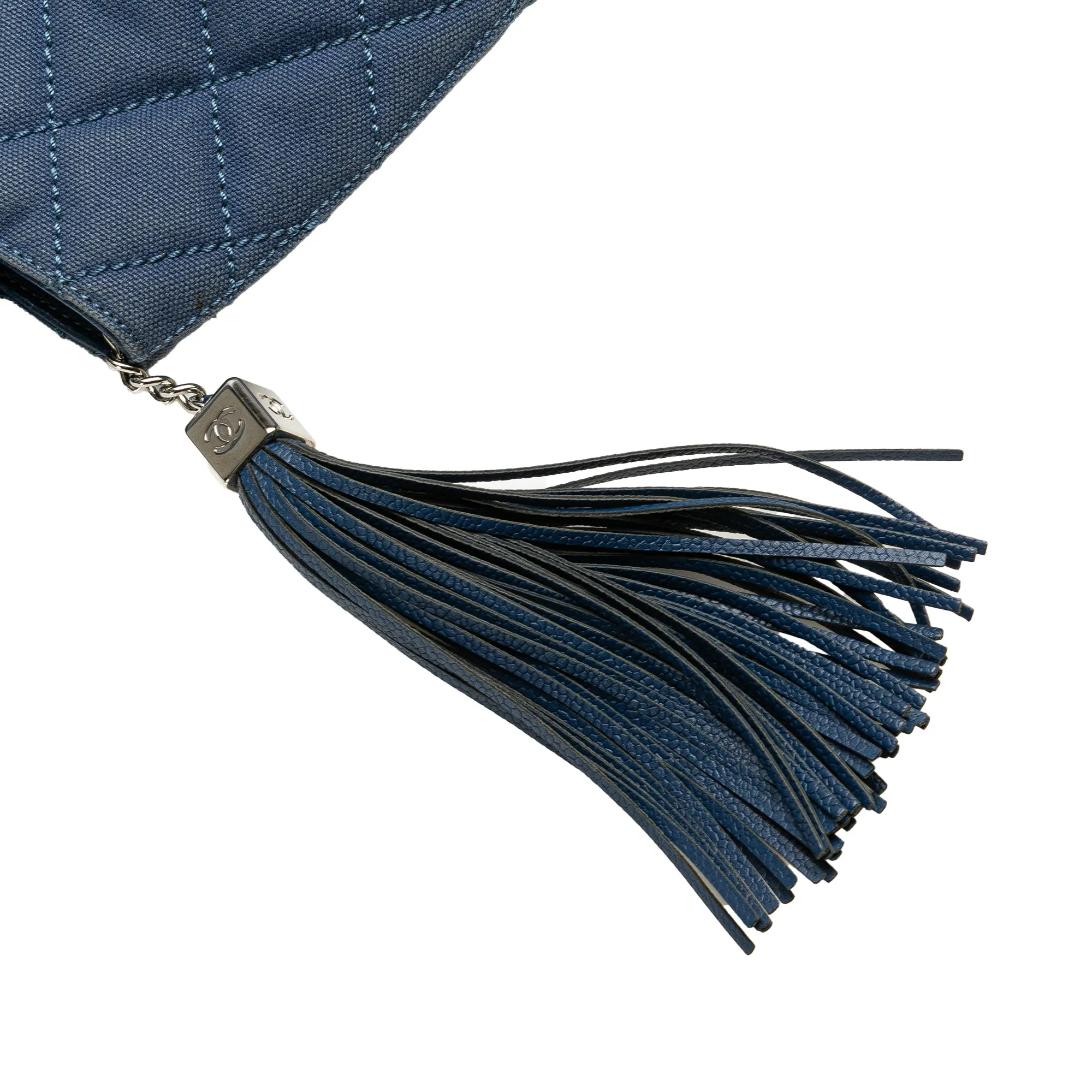 Blue Chanel Quilted Canvas and Caviar Tassel Tote