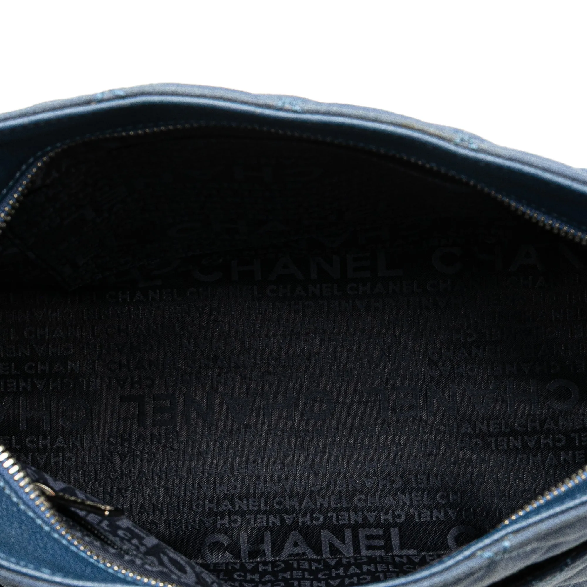 Blue Chanel Quilted Canvas and Caviar Tassel Tote