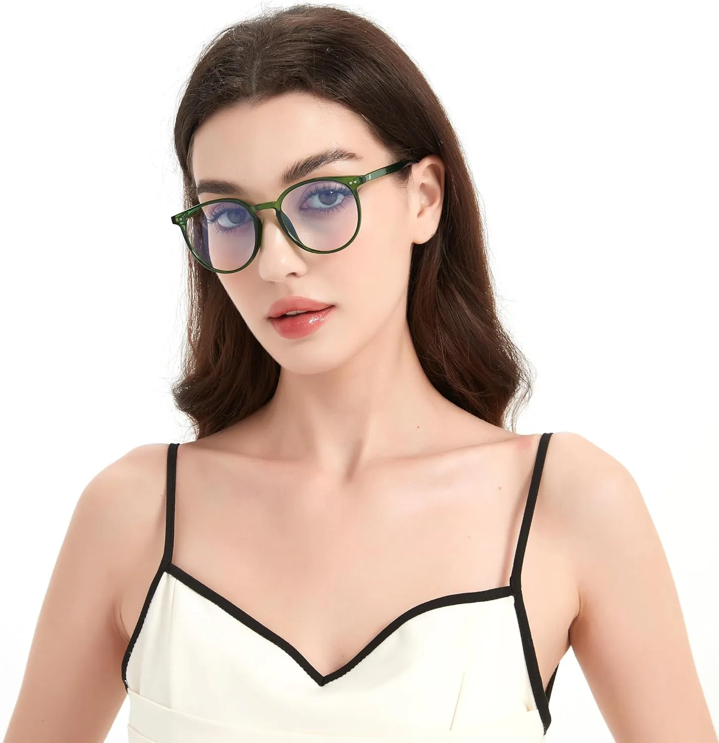 Blue Light Blocking Glasses for Women Men, Round Computer Gaming Eyeglasses Anti Eyestrain & UV Glare RF6213 (Black Circle Frame)