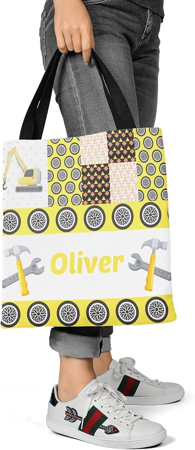 Blue Racing Car Personalized Canvas Tote Bags for Women Kids, Reusable Bags for Shopping,Travel,School Handbag Gift
