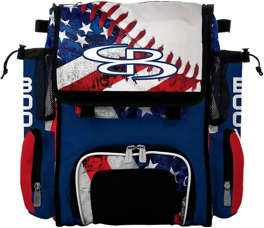 Boombah Mini Superpack Bat Pack - 8" x 12.5" x 18" - USA Baseball Royal Blue/Red/White