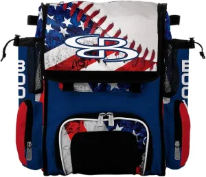 Boombah Mini Superpack Bat Pack - 8" x 12.5" x 18" - USA Baseball Royal Blue/Red/White
