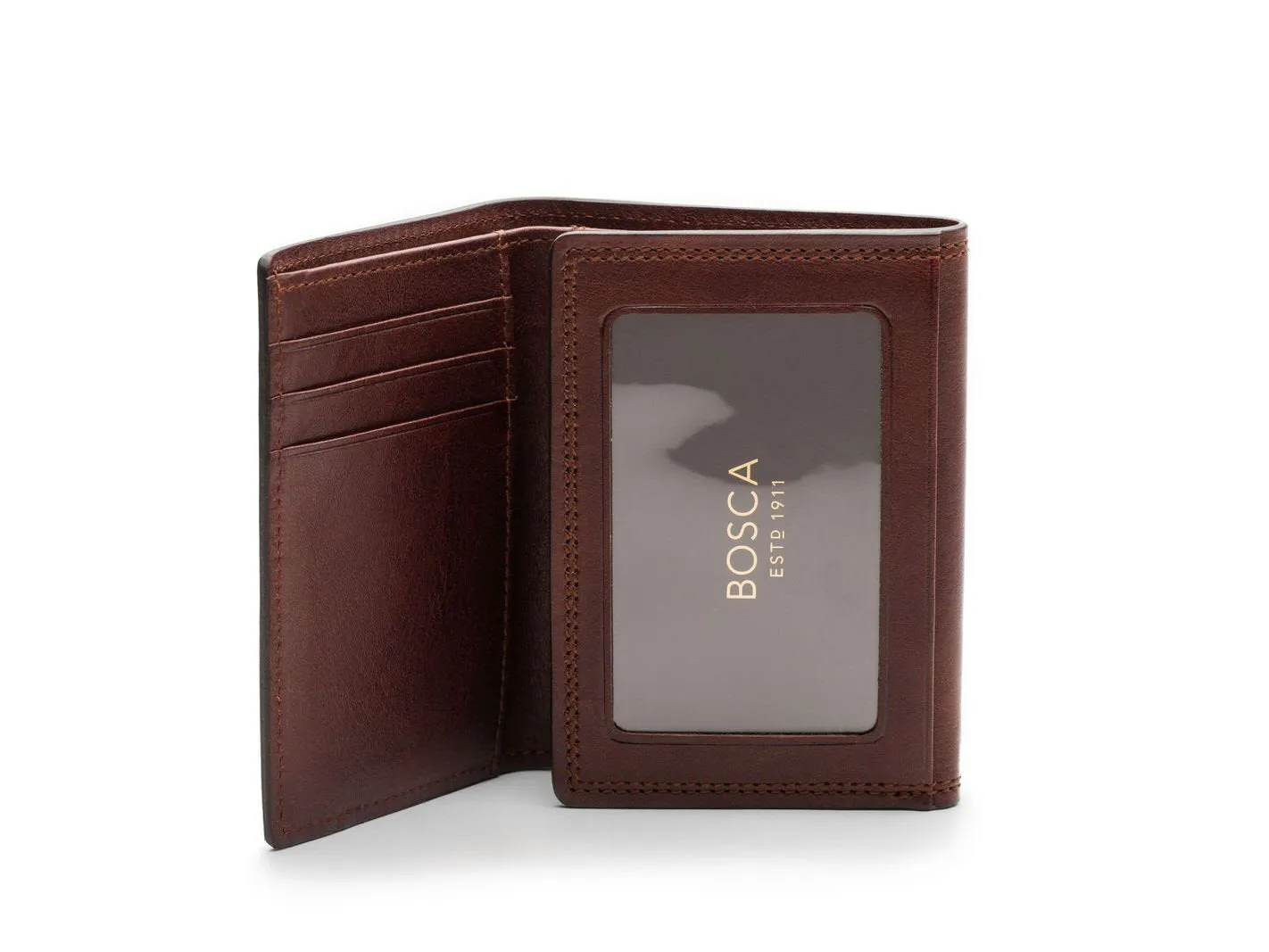 Bosca Mens Dolce Collection Double ID Trifold Wallet