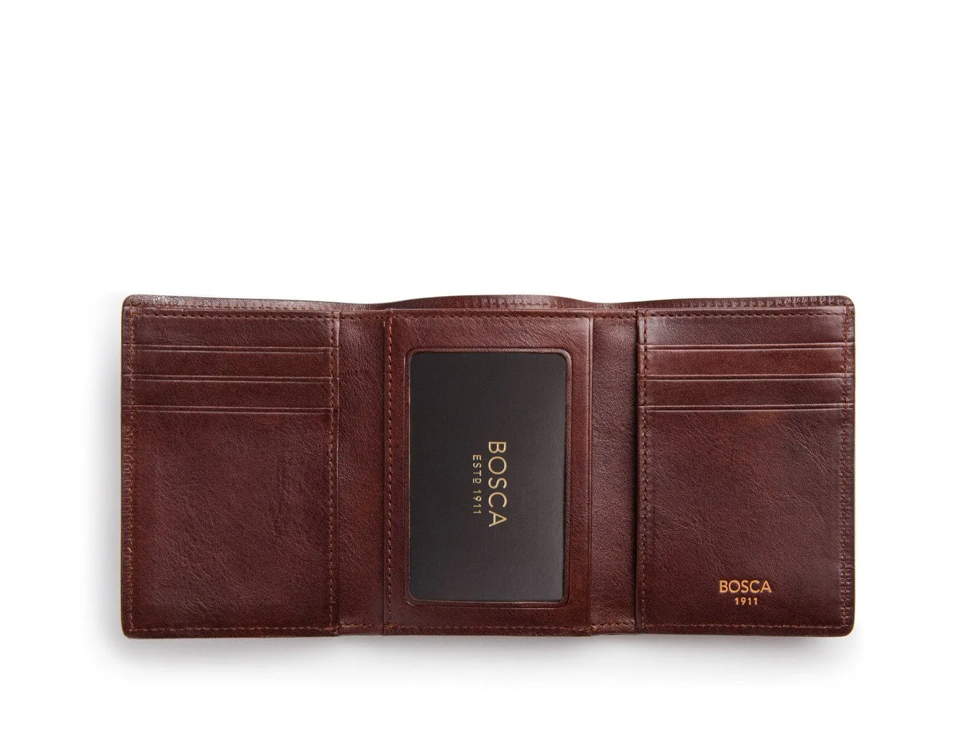 Bosca Mens Dolce Collection Double ID Trifold Wallet
