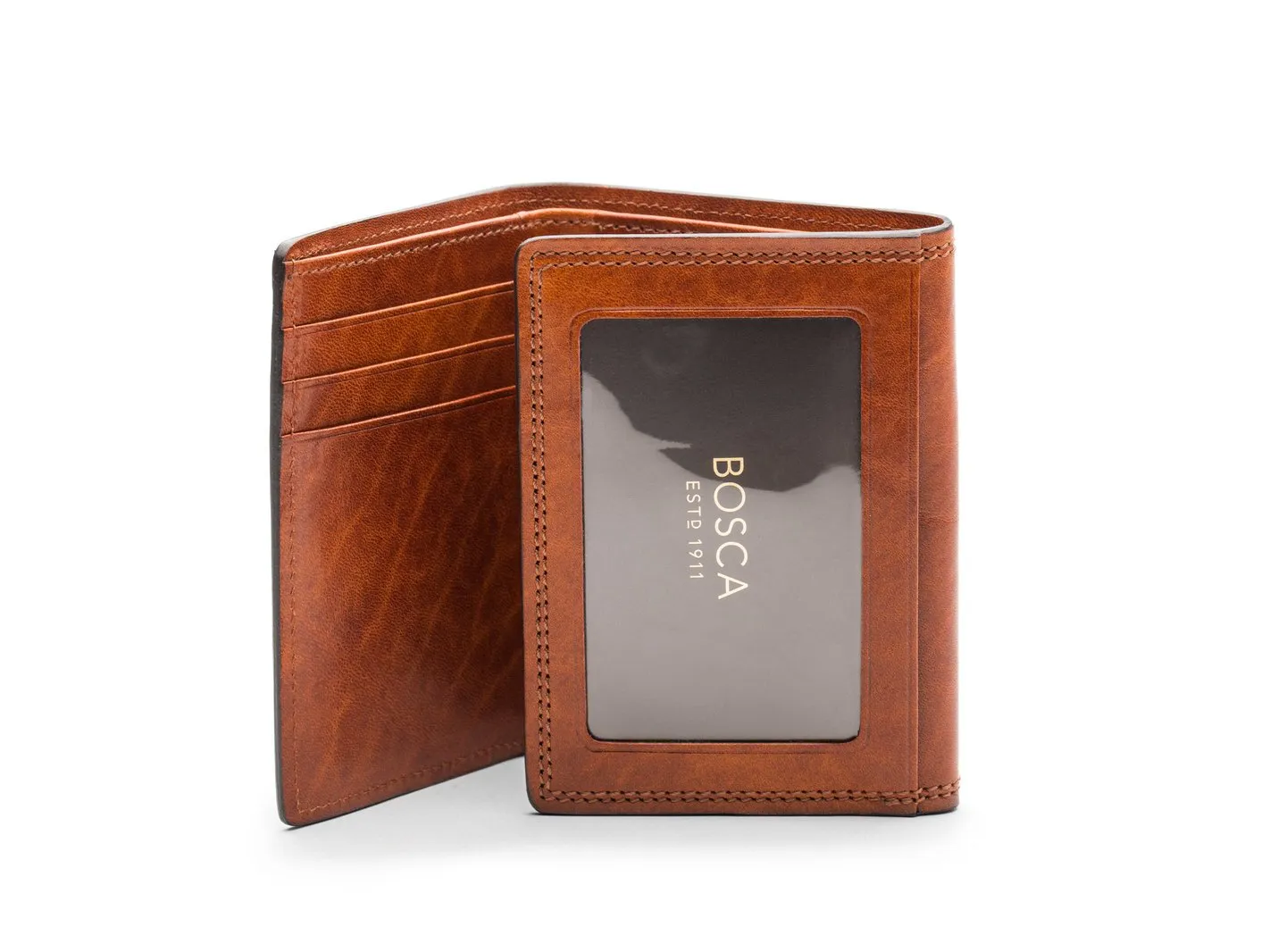 Bosca Mens Dolce Collection Double ID Trifold Wallet