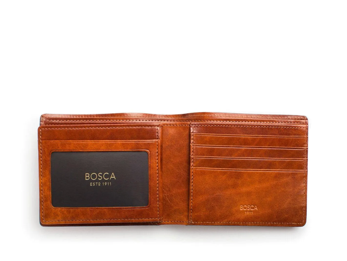 Bosca Men's Dolce Collection - Eight-Pocket Deluxe Executive Wallet w/ Passcase