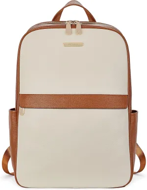 BOSTANTEN Genuine Leather 15.6 inch Laptop Backpack Purse for Women College Casual Backpack Travel Bag
