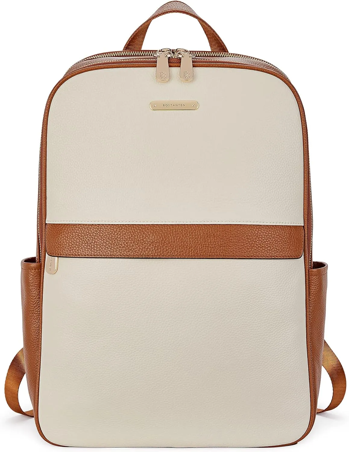 BOSTANTEN Genuine Leather 15.6 inch Laptop Backpack Purse for Women College Casual Backpack Travel Bag