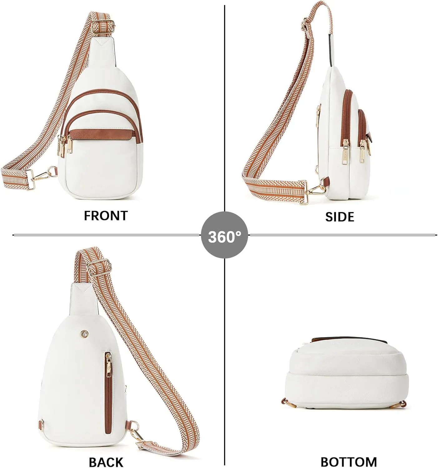 BOSTANTEN Small Sling Bag for Women Leather Crossbody Bags Fanny Pack Chest Bag for Travel