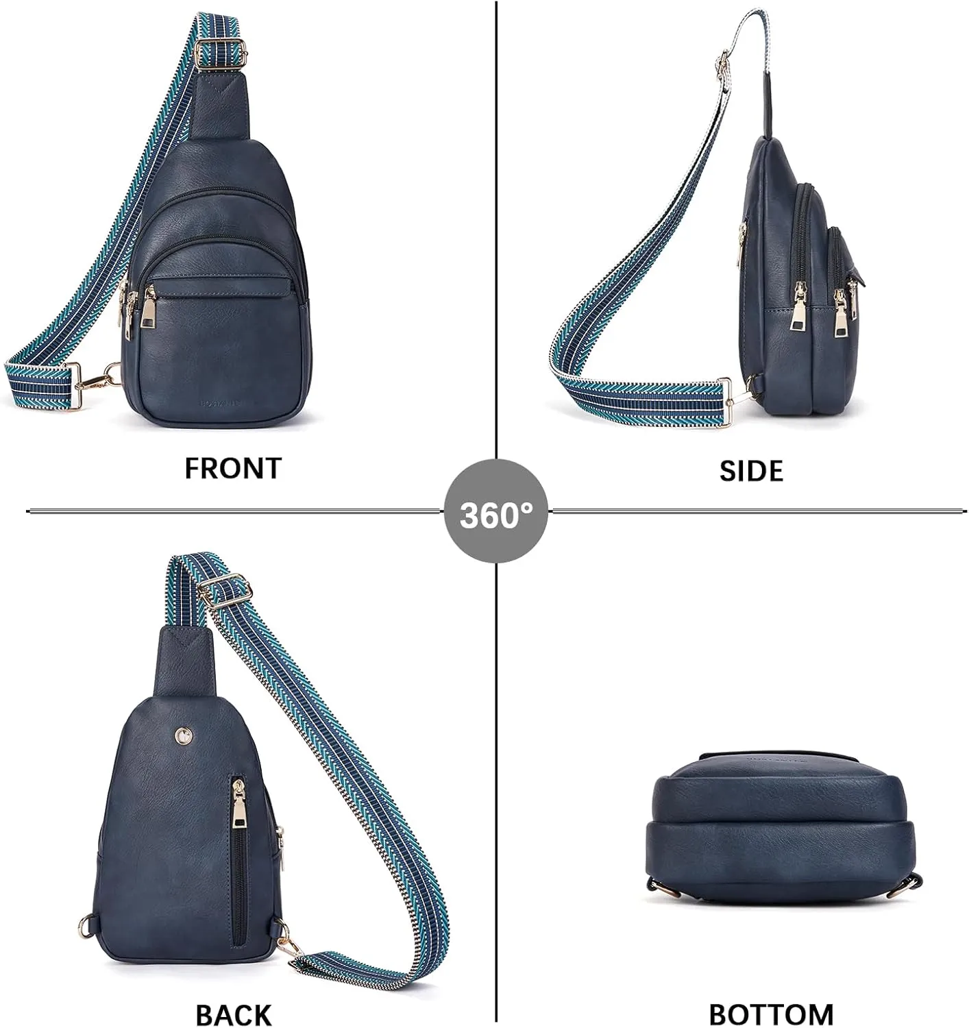 BOSTANTEN Small Sling Bag for Women Leather Crossbody Bags Fanny Pack Chest Bag for Travel