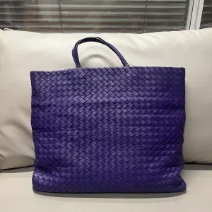 Bottega Veneta Intrecciato Purple Leather Tote Bag