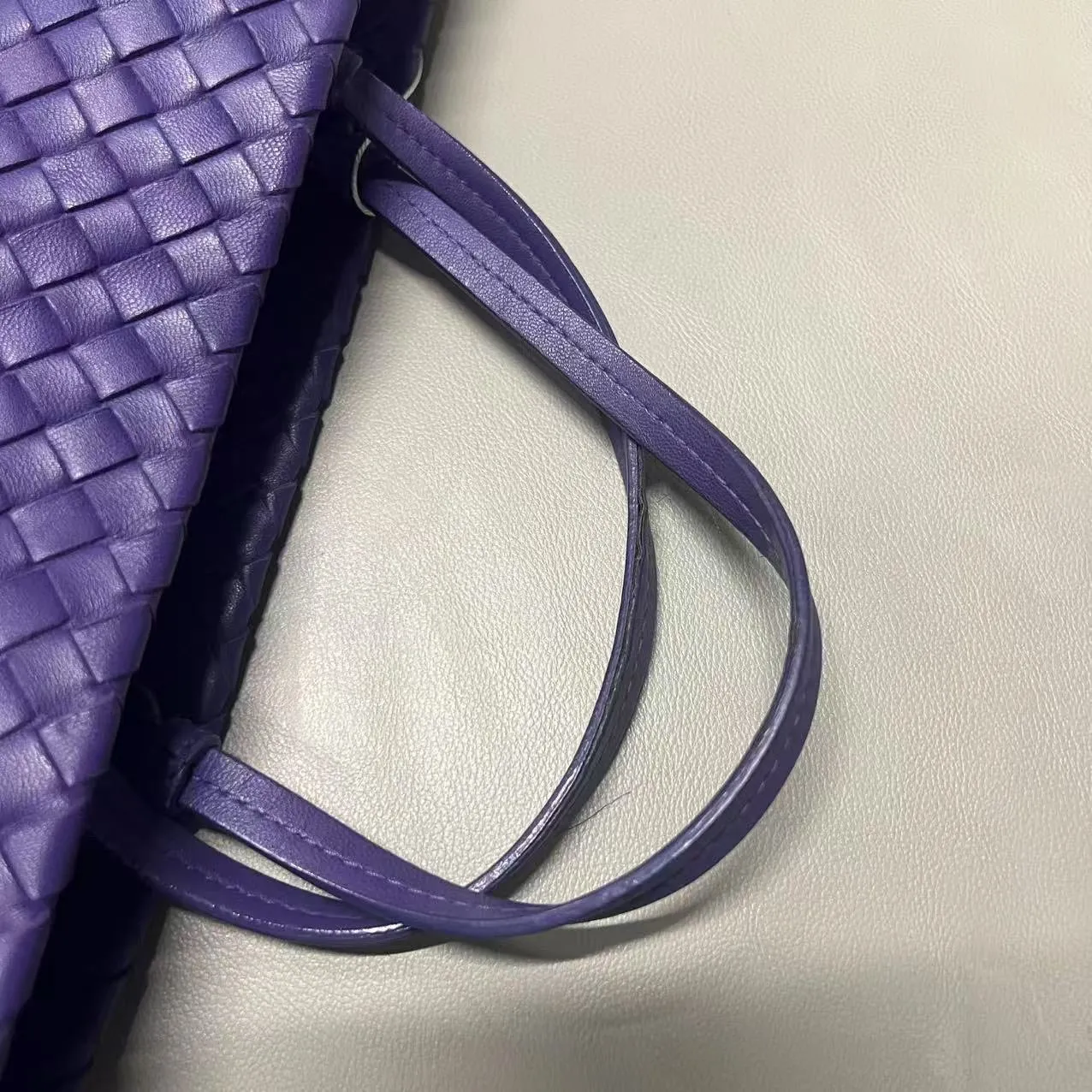 Bottega Veneta Intrecciato Purple Leather Tote Bag
