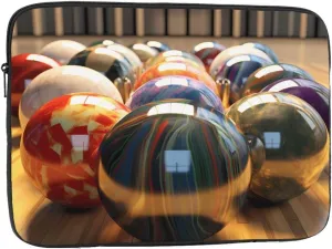 Bowling Balls Pattern Shockproof Portable Laptop 15 inch Sleeve Bag for Men and Women - Ideal for Business Travel, School, and Daily Use