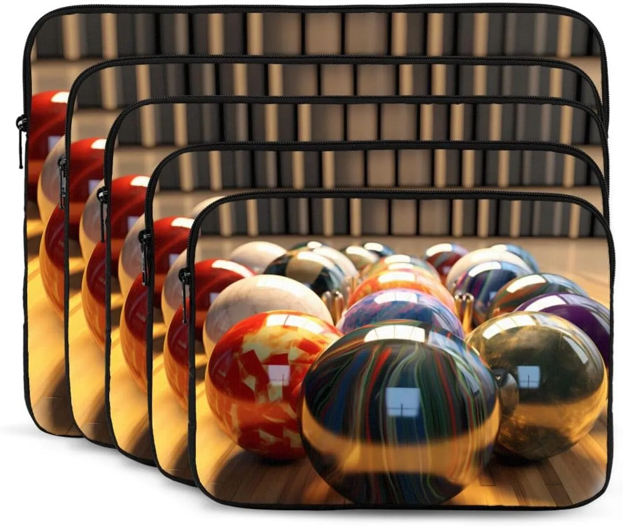 Bowling Balls Pattern Shockproof Portable Laptop 15 inch Sleeve Bag for Men and Women - Ideal for Business Travel, School, and Daily Use