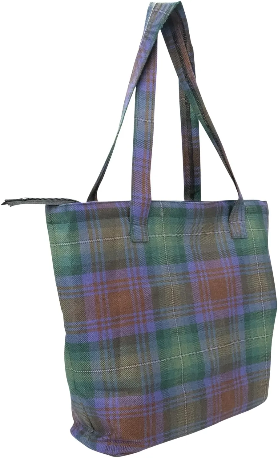Briomhar Tartan Tote Bag for Women - Plaid Wool Zippered Tote Bag Made in Scotland