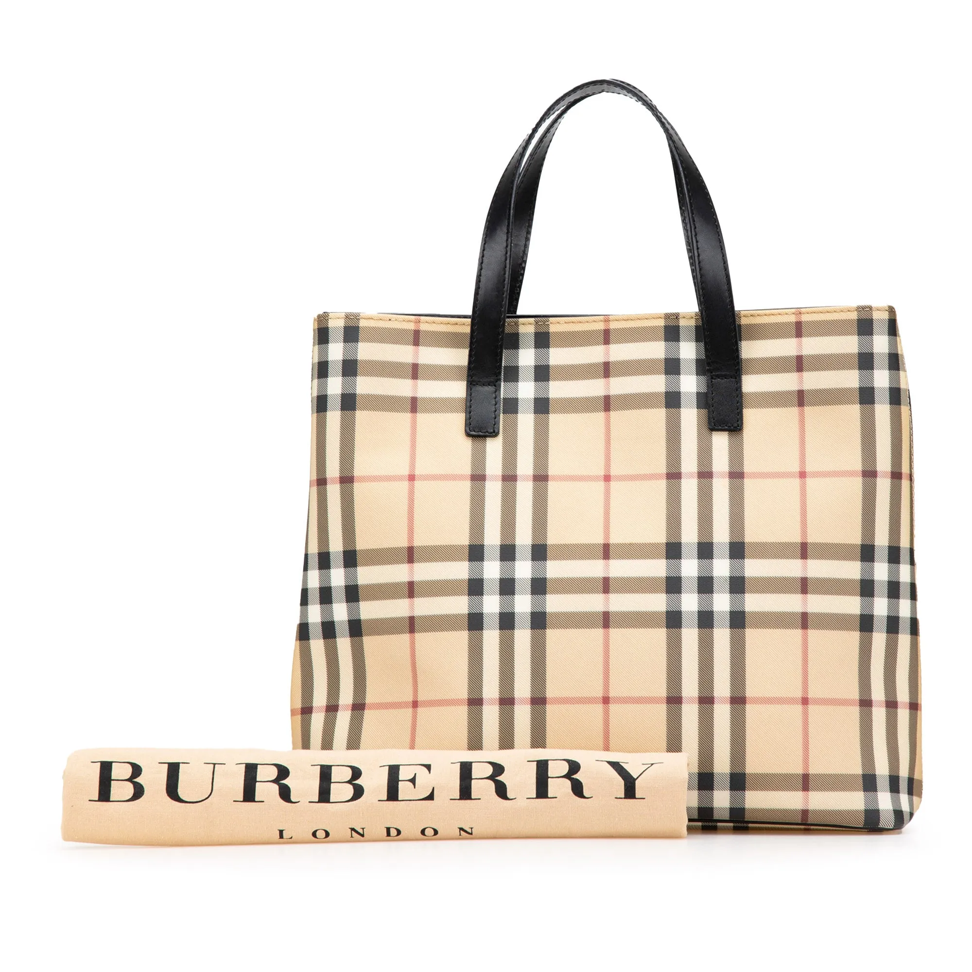 Brown Burberry House Check Canvas Tote