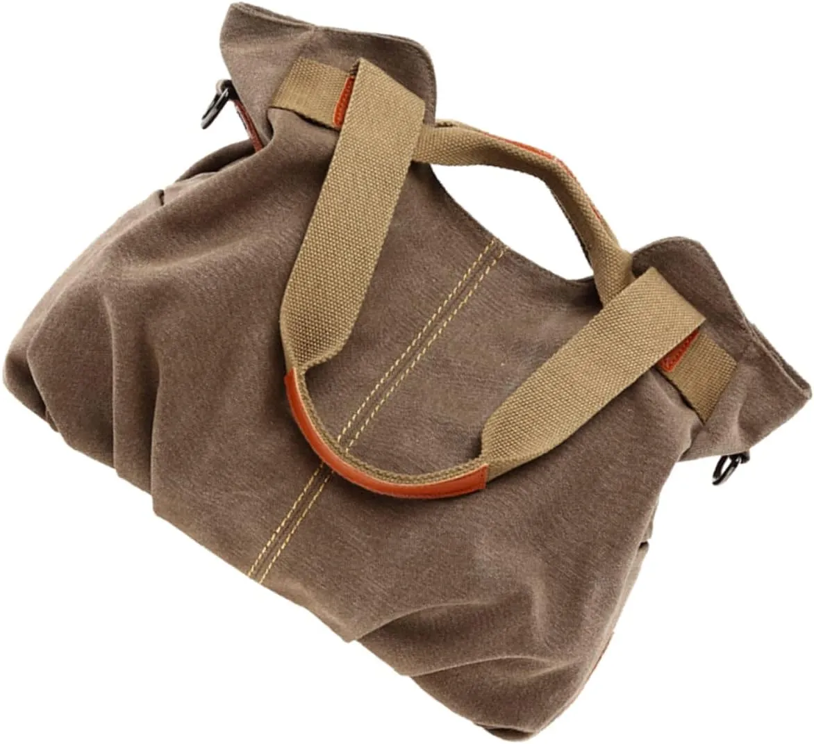 Brown Retro Canvas Tote Bag Capacity Fashion Shoulder Bag for Casual Shopping and Grocery Use Reusable Design