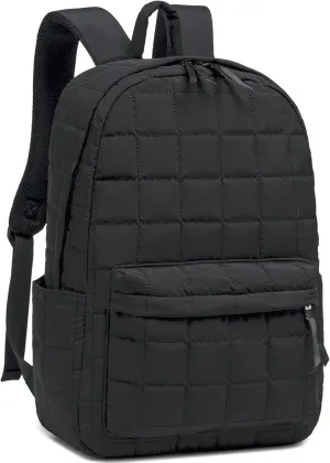 BTOOP Travel Backpack for Women Work Backpack Quilted College Backpacks for School Fit 15.6 Inch Laptop (Quilting-Black)