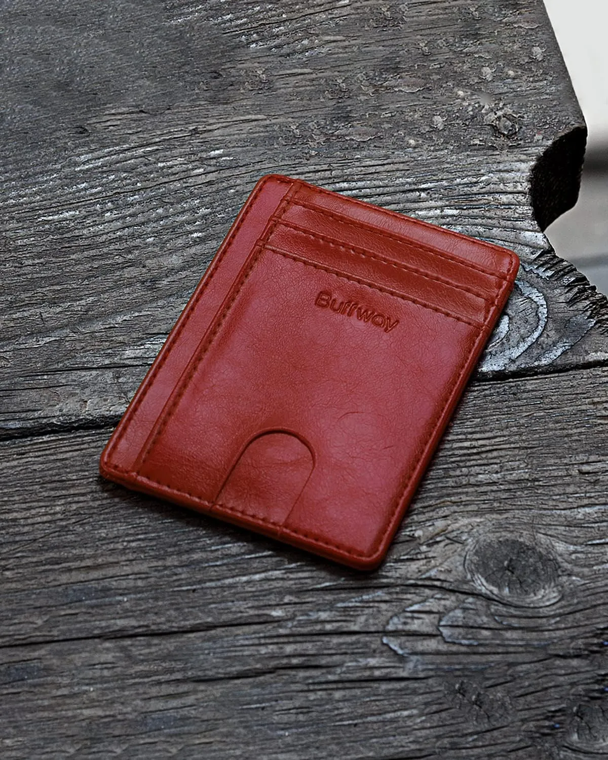 Buffway Slim Minimalist Front Pocket RFID Blocking Leather Wallets for Men and Women