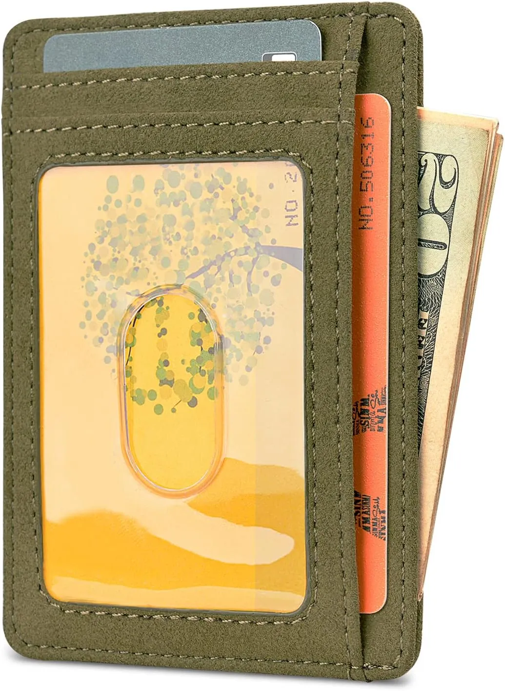 Buffway Slim Minimalist Front Pocket RFID Blocking Leather Wallets for Men and Women