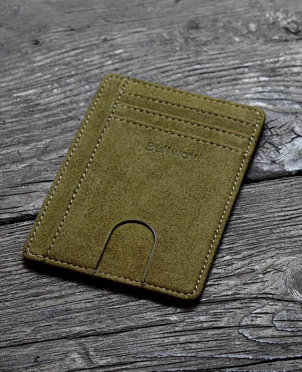 Buffway Slim Minimalist Front Pocket RFID Blocking Leather Wallets for Men and Women