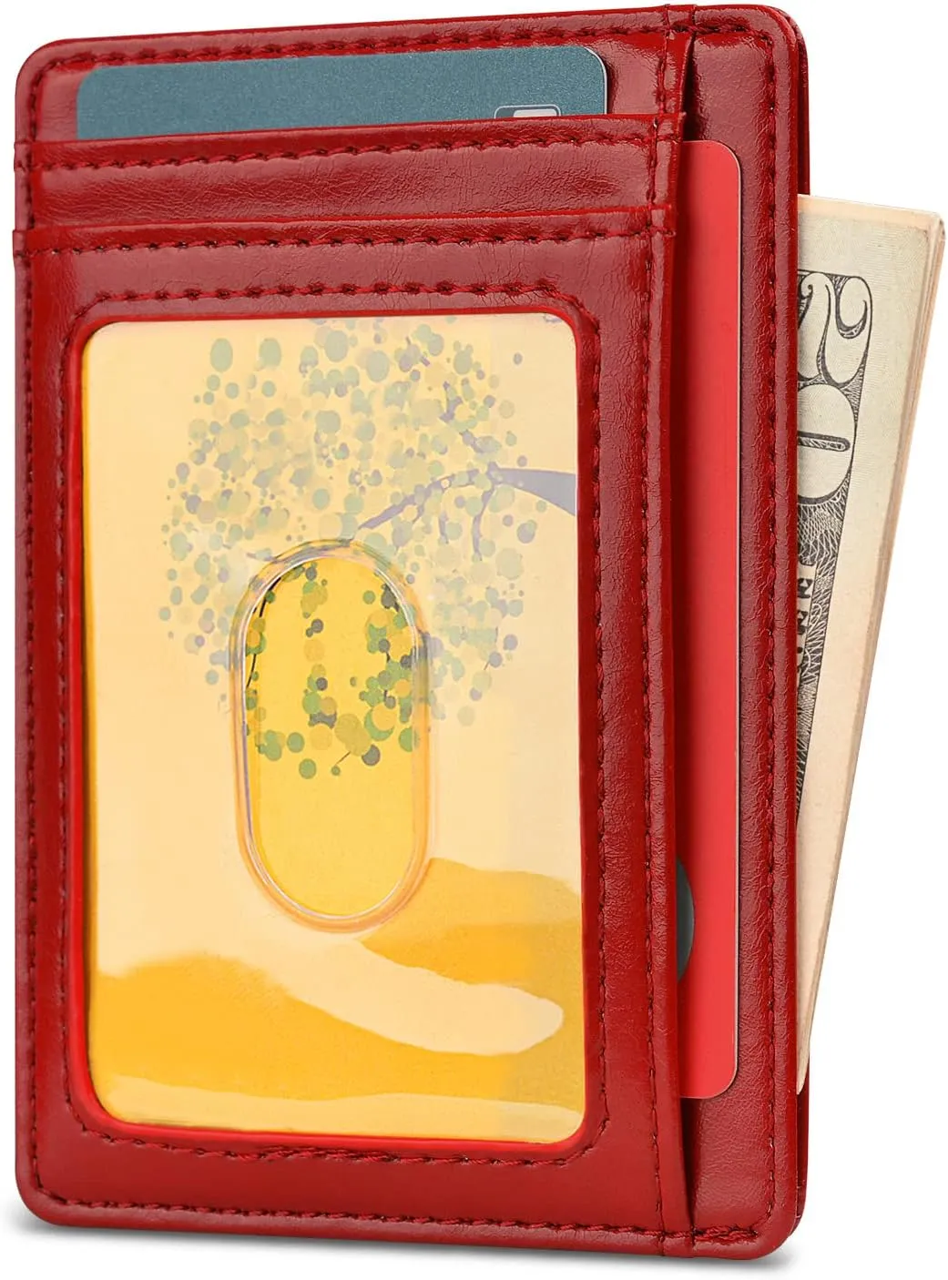 Buffway Slim Minimalist Front Pocket RFID Blocking Leather Wallets for Men and Women